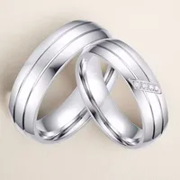 Wholesale Jewelry Stripe Inlaid Diamond Stainless Steel Ring Nihaowholesale main image 1