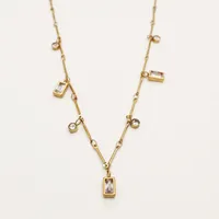 Retro Classic Style Snowflake 304 Stainless Steel Polishing Plating Zircon 18K Gold Plated Women's Multi Charms Necklace main image 6