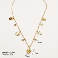 Retro Classic Style Snowflake 304 Stainless Steel Polishing Plating Zircon 18K Gold Plated Women's Multi Charms Necklace sku image 1