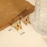 Simple Style Butterfly 304 Stainless Steel Ear Studs main image 2