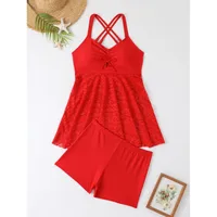 Women's Bohemian Solid Color 2 Pieces Set One Piece Swimwear sku image 24