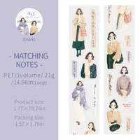 1 Piece Cartoon Learning Collage PET Cartoon Style Cute Adhesive Tape sku image 2