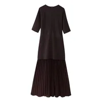 Women's Sheath Dress Elegant Round Neck Short Sleeve Solid Color Maxi Long Dress Holiday Banquet Travel main image 1