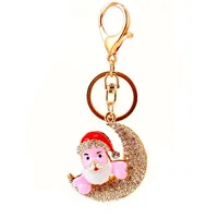 1 Piece Sweet Simple Style Moon Alloy Inlay Rhinestones Unisex Keychain main image 3
