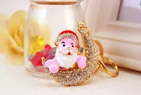 1 Piece Sweet Simple Style Moon Alloy Inlay Rhinestones Unisex Keychain main image 5