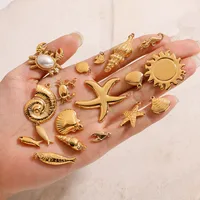Basic Vacation Simple Style Geometric Underwater World Starfish 316 Stainless Steel  Multi Charms Bracelet Multi Charms Necklace Bikini Pendants main image 4