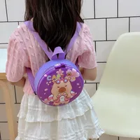 Kid'S PVC Nylon Cartoon Capybara Cute Round Zipper Functional Backpack main image 4