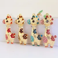 1 Piece Sweet Simple Style Giraffe Alloy Inlay Rhinestones Women's Keychain main image 1