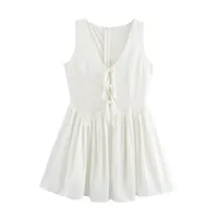 Women's Tank Dress Casual Elegant Streetwear V Neck Sleeveless Solid Color Above Knee Holiday Banquet Travel sku image 3