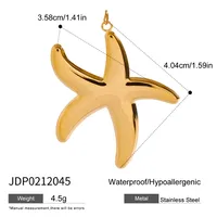 Basic Vacation Simple Style Geometric Underwater World Starfish 316 Stainless Steel  Multi Charms Bracelet Multi Charms Necklace Bikini Pendants sku image 12