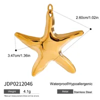 Basic Vacation Simple Style Geometric Underwater World Starfish 316 Stainless Steel  Multi Charms Bracelet Multi Charms Necklace Bikini Pendants sku image 13