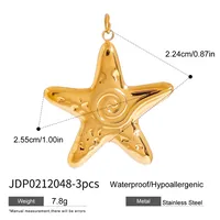 Basic Vacation Simple Style Geometric Underwater World Starfish 316 Stainless Steel  Multi Charms Bracelet Multi Charms Necklace Bikini Pendants sku image 39