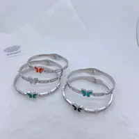 Casual Vacation Modern Style Butterfly Copper Handmade Polishing Enamel Pearl White Gold Plated Women's Bangle main image 2