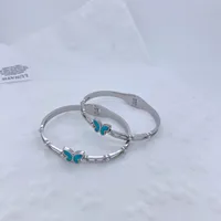 Casual Vacation Modern Style Butterfly Copper Handmade Polishing Enamel Pearl White Gold Plated Women's Bangle main image 6