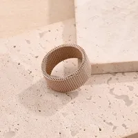 Vacation Modern Style Braid Mesh 201 Stainless Steel Polishing Plating Braid 18K Gold Plated Rose Gold Plated Unisex Rings main image 4