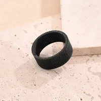 Vacation Modern Style Braid Mesh 201 Stainless Steel Polishing Plating Braid 18K Gold Plated Rose Gold Plated Unisex Rings main image 2