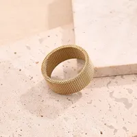 Vacation Modern Style Braid Mesh 201 Stainless Steel Polishing Plating Braid 18K Gold Plated Rose Gold Plated Unisex Rings main image 3