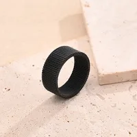 Vacation Modern Style Braid Mesh 201 Stainless Steel Polishing Plating Braid 18K Gold Plated Rose Gold Plated Unisex Rings main image 4