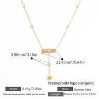 Elegant Letter Heart Shape 304 Stainless Steel Polishing Plating Inlay Zircon 14K Gold Plated Mother'S Day Women's Bracelets Necklace main image 4