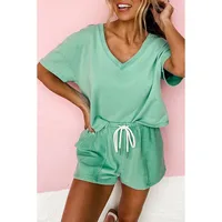 Holiday Daily Selfie Women's Casual Simple Style Streetwear Solid Color Cotton Polyester Shorts Co-ord Set Shorts Sets main image 2