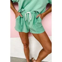 Holiday Daily Selfie Women's Casual Simple Style Streetwear Solid Color Cotton Polyester Shorts Co-ord Set Shorts Sets main image 4