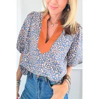 Women's Blouse Half Sleeve Blouses Elegant Simple Style Streetwear Leopard main image 2