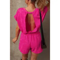 Women's Holiday Daily Selfie Casual Simple Style Streetwear Solid Color Shorts Rompers main image 2