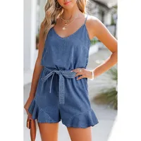 Women's Holiday Daily Selfie Casual Simple Style Streetwear Solid Color Shorts Rompers main image 1
