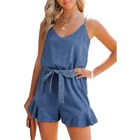 Women's Holiday Daily Selfie Casual Simple Style Streetwear Solid Color Shorts Rompers main image 4