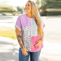 T-shirt Short Sleeve Plus Size Tops Elegant Lady Streetwear Leopard main image 2