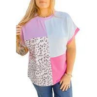T-shirt Short Sleeve Plus Size Tops Elegant Lady Streetwear Leopard main image 5