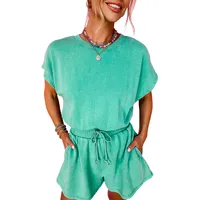 Women's Holiday Daily Selfie Casual Simple Style Streetwear Solid Color Shorts Rompers sku image 3