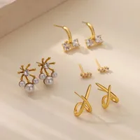 1 Pair Simple Style Geometric 304 Stainless Steel Ear Studs main image 1