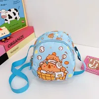 Kid'S Nylon Cartoon Capybara Cute Square Zipper Crossbody Bag sku image 3