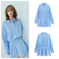 Women's Shirt Dress Elegant Shirt Collar Long Sleeve Solid Color Above Knee Holiday Banquet Travel main image 1