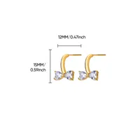 1 Pair Simple Style Geometric 304 Stainless Steel Ear Studs sku image 4