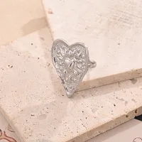 Casual Modern Style Simple Style 1 Red Heart 304 Stainless Steel Handmade Polishing Plating 18K Gold Plated Women's Open Rings main image 4