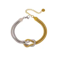 IG Style Simple Style Classic Style Geometric 304 Stainless Steel Mixed Metal 18K Gold Plated Women's Bracelets main image 2