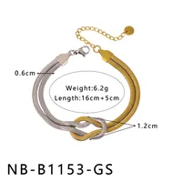 IG Style Simple Style Classic Style Geometric 304 Stainless Steel Mixed Metal 18K Gold Plated Women's Bracelets sku image 3