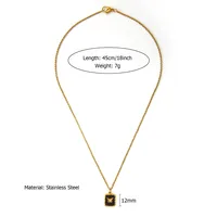 Vacation Simple Style Solid Color 304 Stainless Steel Plating Women's Pendant Necklace sku image 2
