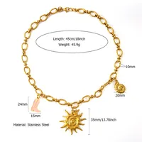 Vacation Classic Style Sun 304 Stainless Steel Plating Women's Necklace sku image 1
