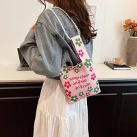 Women's Polyester Flower Streetwear Beading Square Zipper Square Bag main image 3