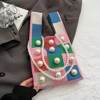 Women's Polyester Flower Streetwear Beading Square Zipper Square Bag sku image 4