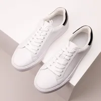 Men's Casual Solid Color Sewing Thread Round Toe Skate Shoes main image 5