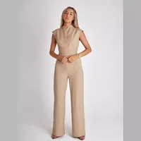 Formal Women's Adults European And American Wind Streetwear Solid Color Polyester Pants Sets main image 1
