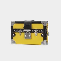 Women's Small Pu Leather Cartoon Snakeskin Streetwear Rivet Square Lock Clasp Shoulder Bag sku image 4