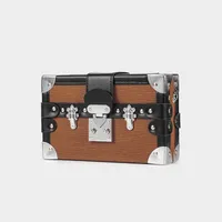 Women's Small Pu Leather Cartoon Snakeskin Streetwear Rivet Square Lock Clasp Shoulder Bag sku image 6