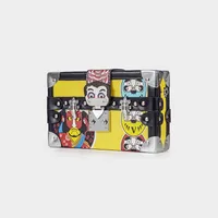 Women's Small Pu Leather Cartoon Snakeskin Streetwear Rivet Square Lock Clasp Shoulder Bag sku image 15