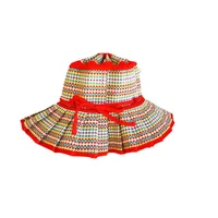 Unisex Cute Retro Plaid Big Eaves Sun Hat main image 5
