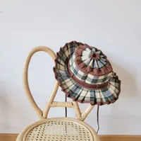 Unisex Cute Retro Plaid Big Eaves Sun Hat sku image 6